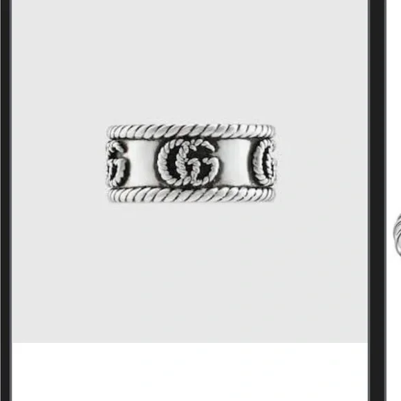 Gucci Silver Band with Rope Accents - Picture 2 of 6